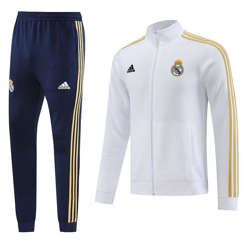AAA Quality Real Madrid 23/24 Tracksuit - White/Golden